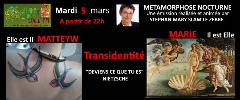 La transidentité avec Marie, Mattyew et Sylvie dans « Métamorphose nocturne »