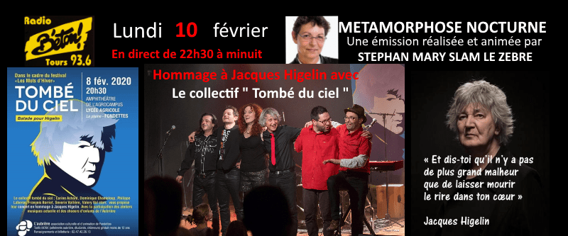 &laquo;&nbsp;Tombé du ciel&nbsp;&raquo; en hommage à Jacques Higelin dans Métamorphose nocturne&nbsp;&raquo;